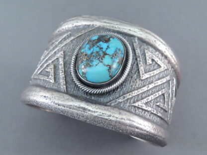 Morenci Turquoise Cuff Bracelet by Aaron Anderson (Sandcast)