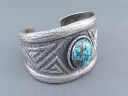 Morenci Turquoise Cuff Bracelet by Aaron Anderson (Sandcast)