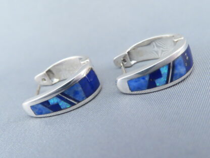 Lapis & Opal Inlay Earrings (‘Huggies’)
