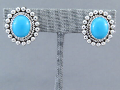 Sleeping Beauty Turquoise Cabachon Earrings