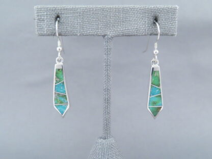 Sonoran Gold Turquoise Inlay Earrings (Long & Dangling)