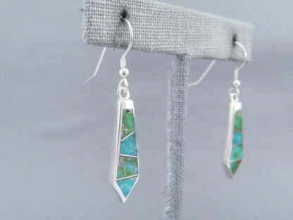 Sonoran Gold Turquoise Inlay Earrings (Long & Dangling)