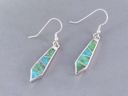 Sonoran Gold Turquoise Inlay Earrings (Long & Dangling)