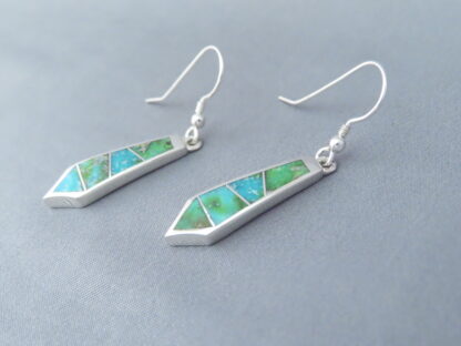 Sonoran Gold Turquoise Inlay Earrings (Long & Dangling)