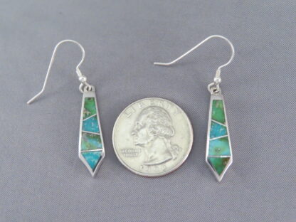 Sonoran Gold Turquoise Inlay Earrings (Long & Dangling)