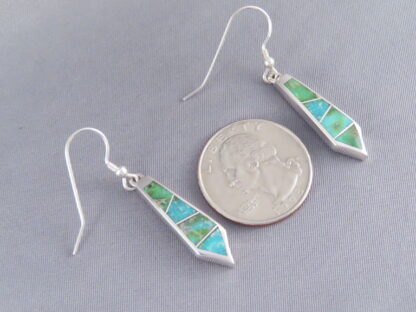 Sonoran Gold Turquoise Inlay Earrings (Long & Dangling)