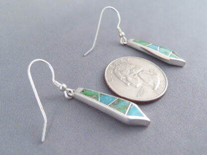 Sonoran Gold Turquoise Inlay Earrings (Long & Dangling)