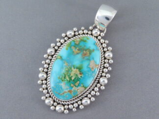 Sterling Silver & Sonoran Gold Turquoise Pendant by Native American jewelry artist, Artie Yellowhorse $895- FOR SALE