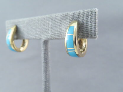 14kt Gold Turquoise Inlay Earrings