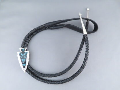 Inlaid Black Jade & Turquoise Inlay Bolo Tie – Fine Inlay!