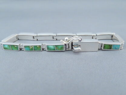 Green Turquoise Inlay Link Bracelet (smaller)