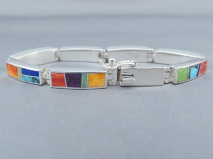 Inlaid Multi-Color Link Bracelet