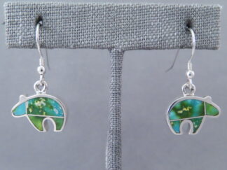 Sonoran Gold Turquoise Inlay BEAR Earrings