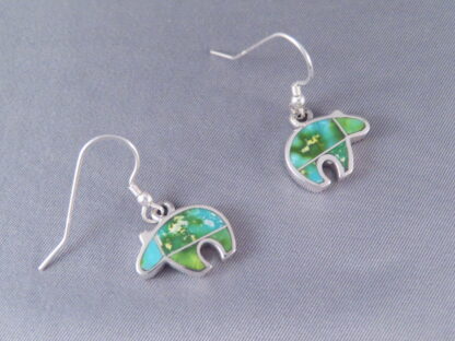 Sonoran Gold Turquoise Inlay BEAR Earrings