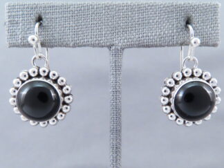Navajo Jewelry - Black Onyx Hook Earrings by Native American jeweler, Artie Yellowhorse $140- FOR SALE