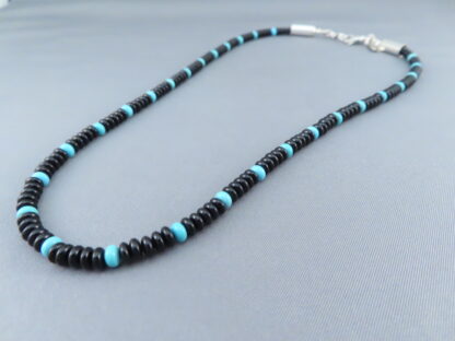 Black Onyx Necklace with Accents by Desiree Yellowhorse (Dainty)