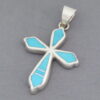 Turquoise Inlay Cross Pendant – Medium Size