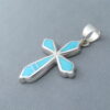 Turquoise Inlay Cross Pendant – Medium Size