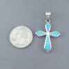 Turquoise Inlay Cross Pendant – Medium Size