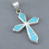 Turquoise Inlay Cross Pendant – Medium Size