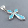 Turquoise Inlay Cross Pendant – Medium Size