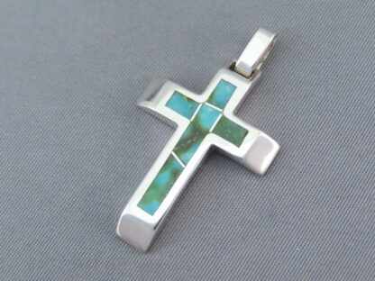 Sonoran Gold Turquoise Inlay Cross Pendant