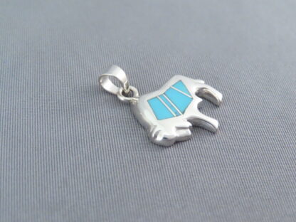 Smaller Bison Pendant with Turquoise Inlay
