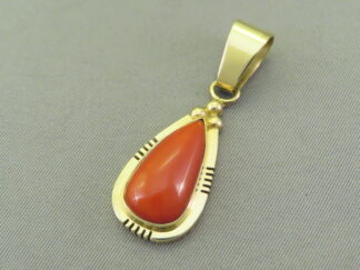 Coral & Gold Pendant/Slider by Tim Bedah