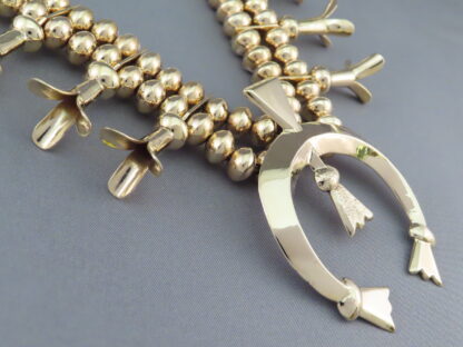 Gold Squash Blossom Necklace by Harrison Jim