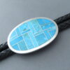 Oval Bolo Tie with Turquoise Inlay