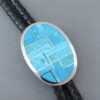 Oval Bolo Tie with Turquoise Inlay