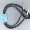 Oval Bolo Tie with Turquoise Inlay