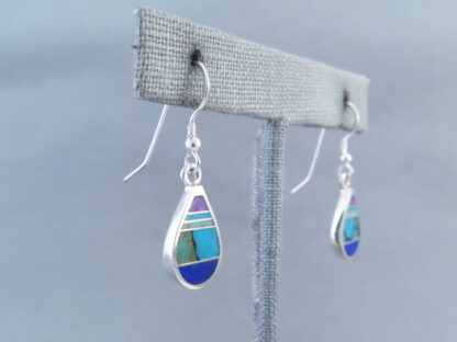 Inlaid Multi-Stone Earrings (Teardrops)