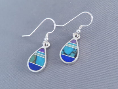 Inlaid Multi-Stone Earrings (Teardrops)