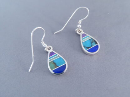Inlaid Multi-Stone Earrings (Teardrops)