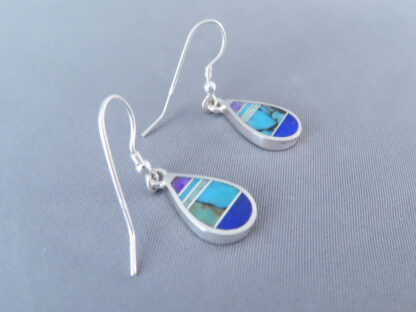 Inlaid Multi-Stone Earrings (Teardrops)