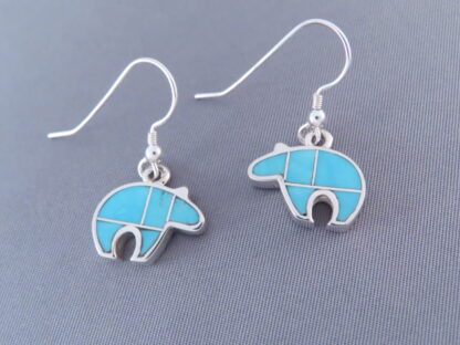 Turquoise Inlay Earrings (Bears)