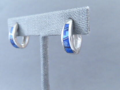 Lapis & Opal Inlay Earrings (Smaller ‘Huggies’)