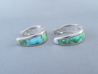 Sonoran Gold Turquoise Inlay ‘Huggies’ Earrings (Larger)