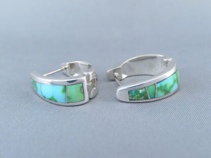 Sonoran Gold Turquoise Inlay ‘Huggies’ Earrings (Larger)