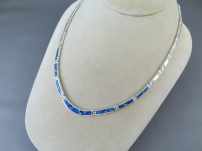 LOVELY Inlay Necklace with Lapis & Opal