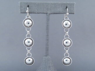 Dangling ‘3-Tier’ Sterling Silver Earrings by Artie Yellowhorse