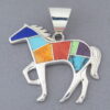 Inlaid Multi-Color Horse Pendant