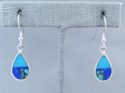 Turquoise & Lapis Inlay ‘Teardrop’ Earrings