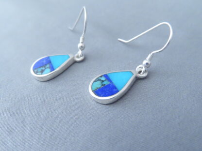 Turquoise & Lapis Inlay ‘Teardrop’ Earrings