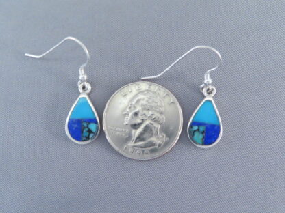 Turquoise & Lapis Inlay ‘Teardrop’ Earrings