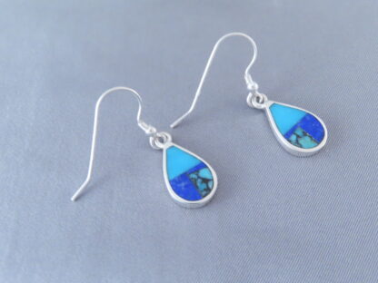 Turquoise & Lapis Inlay ‘Teardrop’ Earrings