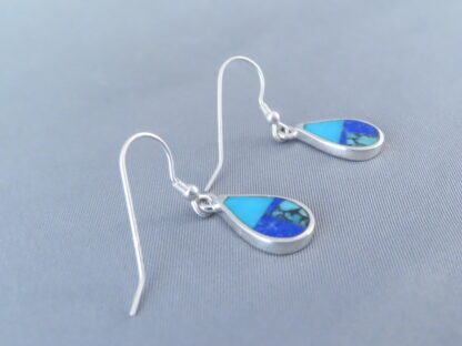 Turquoise & Lapis Inlay ‘Teardrop’ Earrings