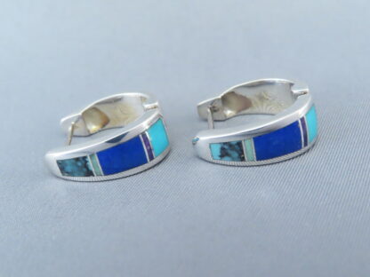 Inlaid Multi-Stone Earrings (Huggies)