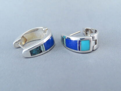 Inlaid Multi-Stone Earrings (Huggies)